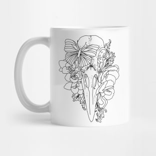 Bird Skull and Butterfly Mug